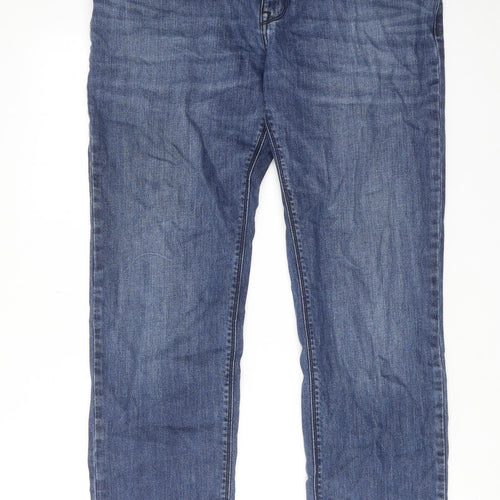 HUGO BOSS Mens Blue Cotton Skinny Jeans Size 36 in L32 in Regular Zip