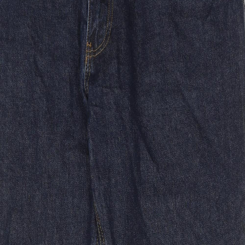 F&F Mens Blue Cotton Straight Jeans Size 38 in L30 in Slim Zip