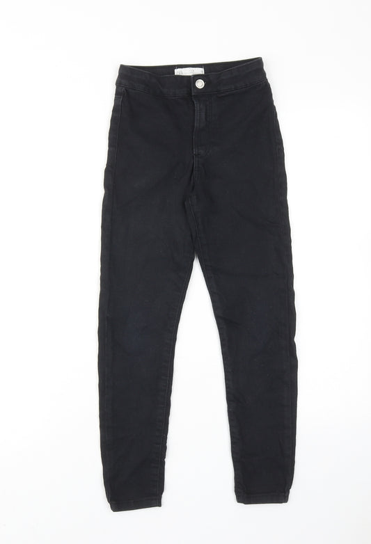 Zara Boys Black Cotton Skinny Jeans Size 9 Years Regular Zip