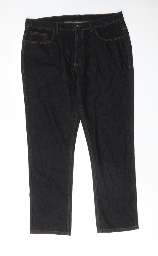 George Mens Black Cotton Skinny Jeans Size 40 in L32 in Regular Zip