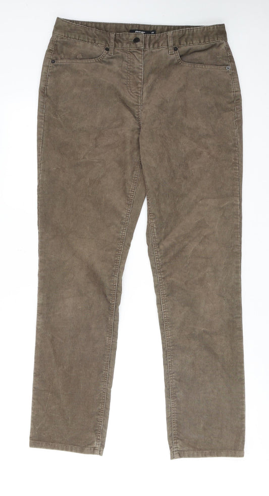 Rohan Womens Brown Cotton Trousers Size 12 Regular Zip