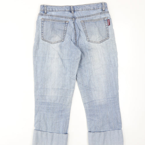 GR Jeans Womens Blue Cotton Cropped Jeans Size 8 Regular Zip
