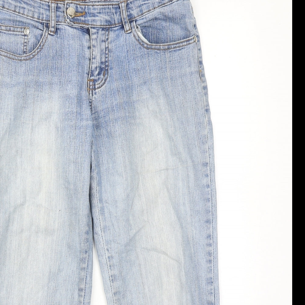 GR Jeans Womens Blue Cotton Cropped Jeans Size 8 Regular Zip