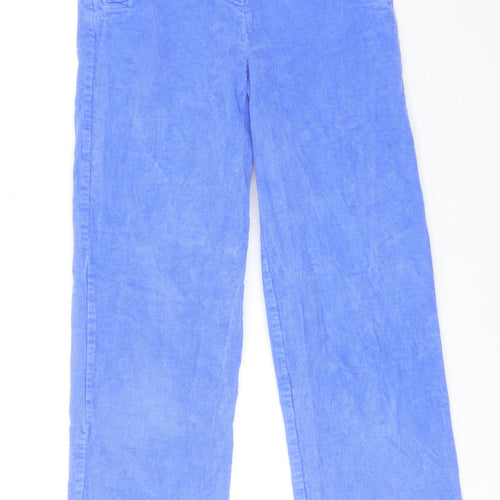 Oliver Bonas Womens Blue Cotton Trousers Size 10 Regular Zip