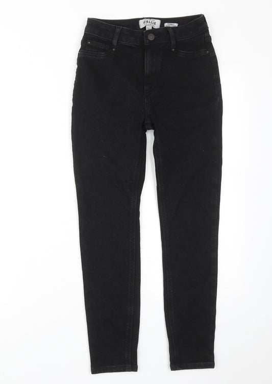 New Look Womens Black Cotton Skinny Jeans Size 8 Regular Zip - High waisted