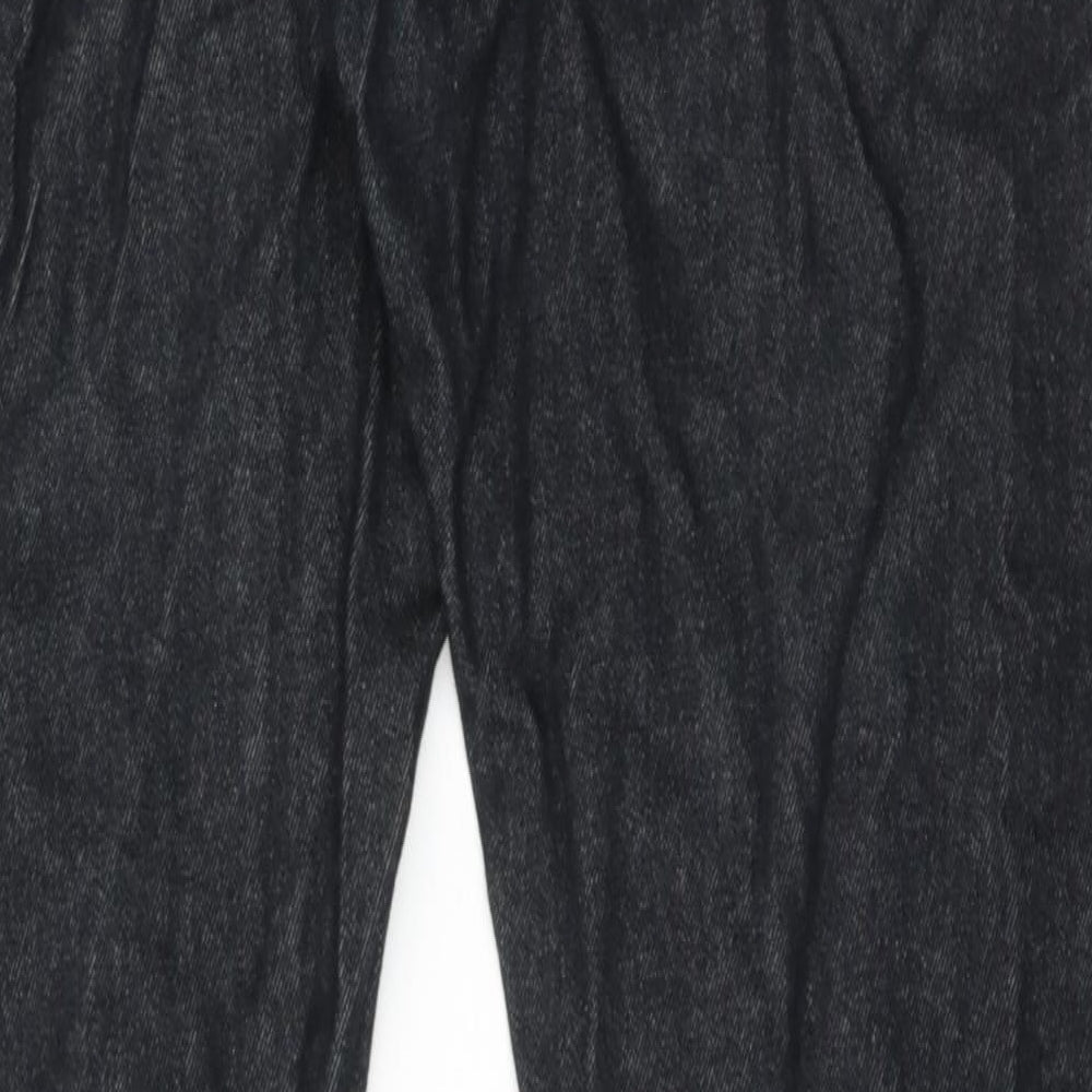 H&M Mens Black Cotton Straight Jeans Size 32 in L32 in Regular Button