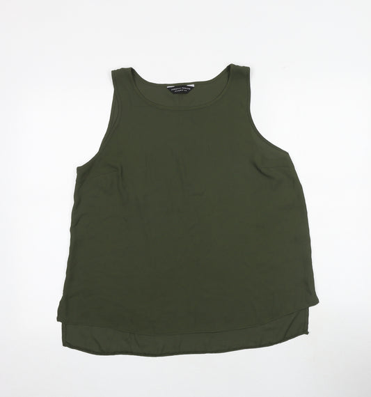 Dorothy Perkins Womens Green Polyester Basic Tank Size 14 Round Neck
