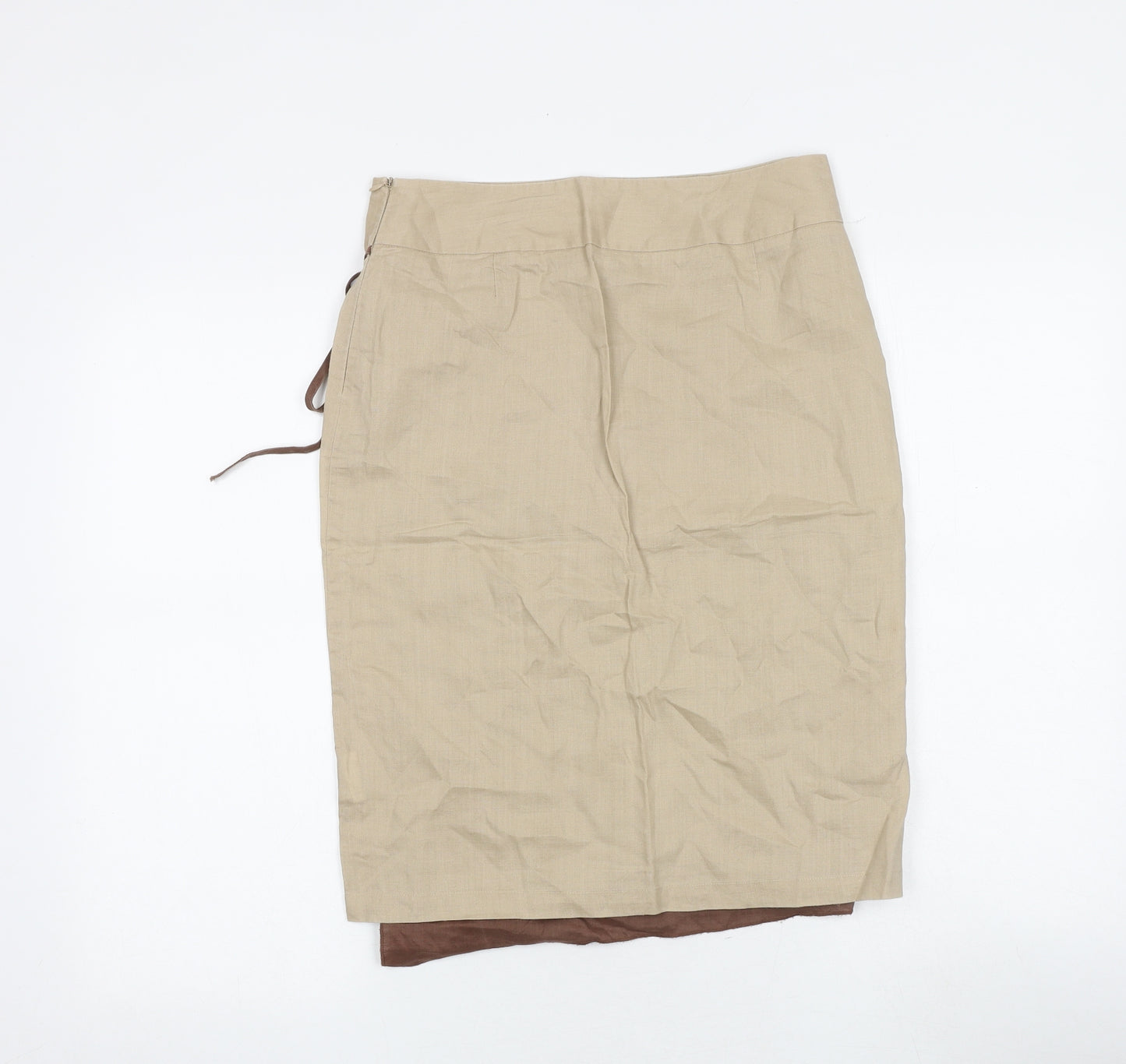 NAF NAF Womens Brown Floral Polyester A-Line Skirt Size 10 Zip