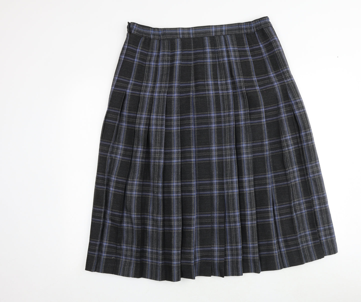 EWM Womens Multicoloured Plaid Polyester Pleated Skirt Size 16 Zip