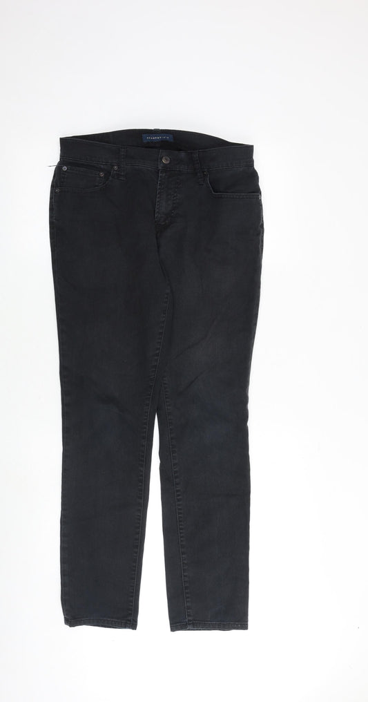 Aeropostale Mens Black Cotton Straight Jeans Size 31 in Slim Zip