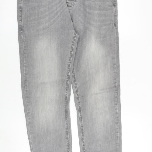 Denim & Co. Mens Grey Cotton Straight Jeans Size 30 in L32 in Slim Button