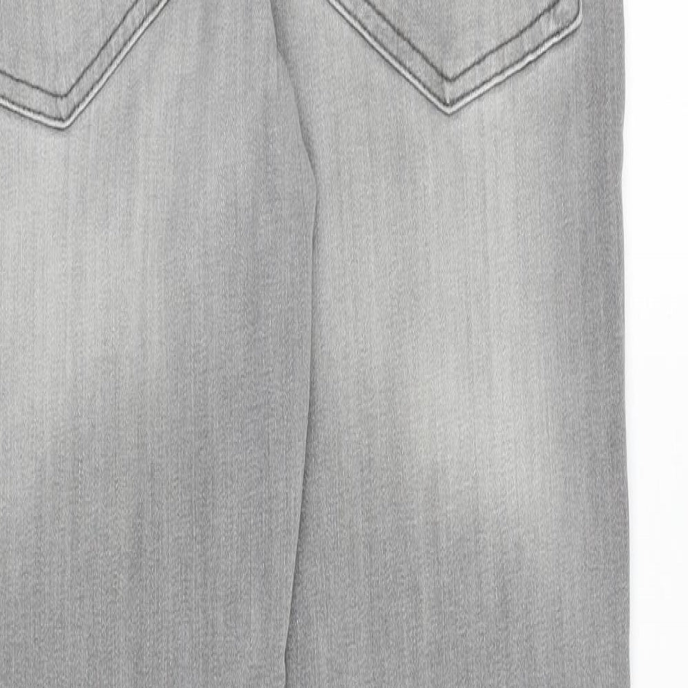 Denim & Co. Mens Grey Cotton Straight Jeans Size 30 in L32 in Slim Button