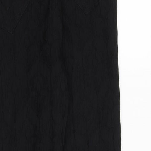 Just Elegance Womens Black Viscose Trousers Size 28 in Regular - Textured