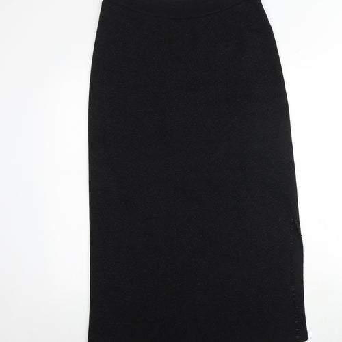 Emreco Womens Black Cotton A-Line Skirt Size 14