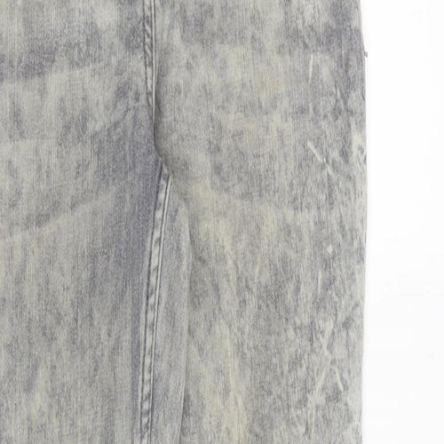 Papaya Womens Grey Cotton Skinny Jeans Size 10 Regular Zip