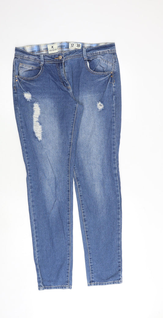 SoulCal&Co Womens Blue Cotton Skinny Jeans Size 12 Regular Zip