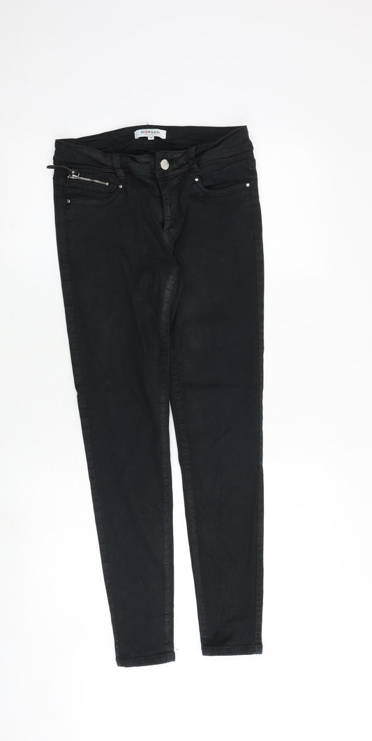 Morgan Womens Black Cotton Skinny Jeans Size 10 Regular Zip