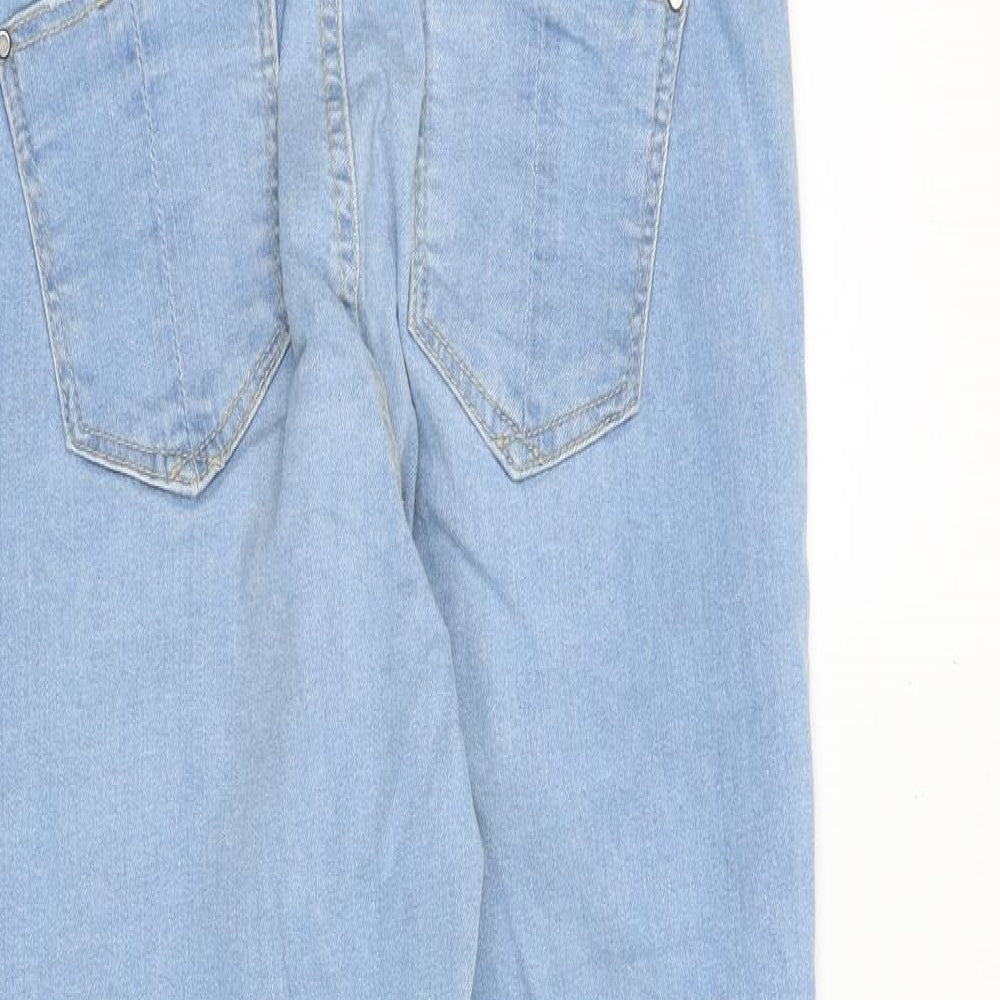 Dorothy Perkins Womens Blue Cotton Straight Jeans Size 8 Regular Zip