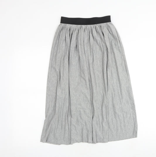 New Look Womens Grey Polyester Pleated Skirt Size 6