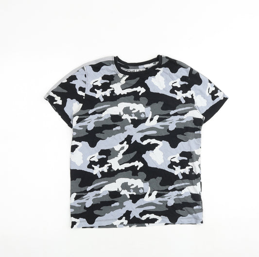 NEXT Boys Multicoloured Camouflage 100% Cotton Basic T-Shirt Size 12 Years Round Neck Pullover