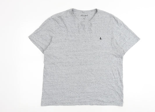 Jack Wills Mens Grey Cotton T-Shirt Size L Round Neck