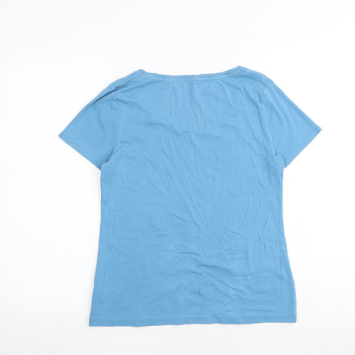 NEXT Womens Blue 100% Cotton Basic T-Shirt Size 14 Round Neck