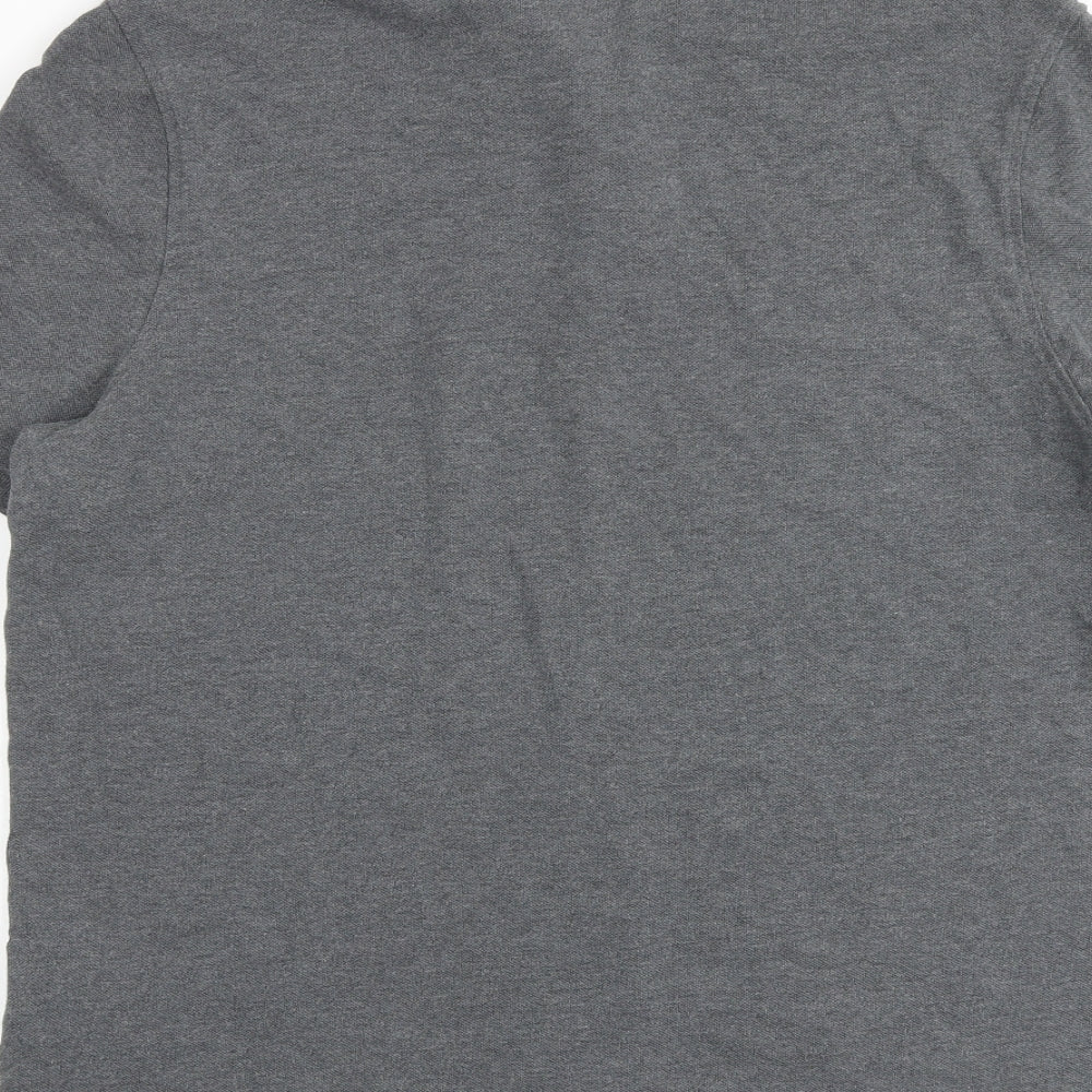 Marks and Spencer Mens Grey 100% Cotton Polo Size XL Collared Button