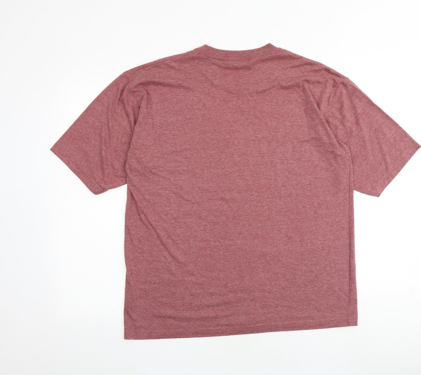 MC Casuals Mens Red Cotton T-Shirt Size M Round Neck