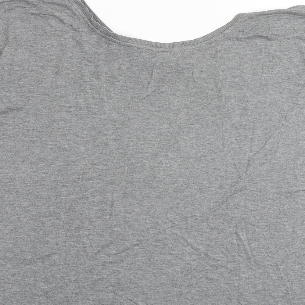 Marks and Spencer Womens Grey Viscose Basic T-Shirt Size 12 Round Neck