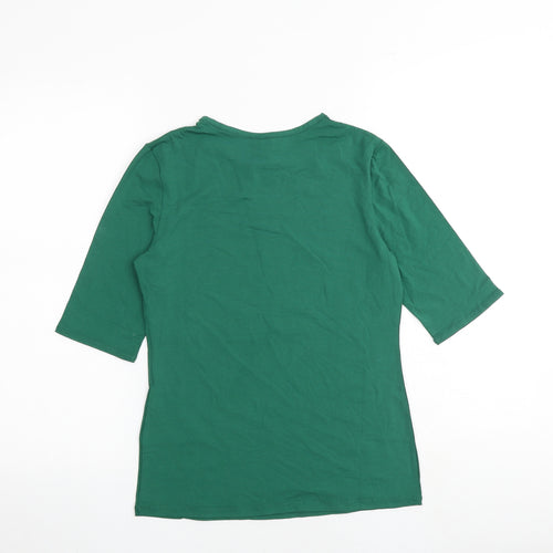 & Other Stories Womens Green Cotton Basic T-Shirt Size 10 Round Neck