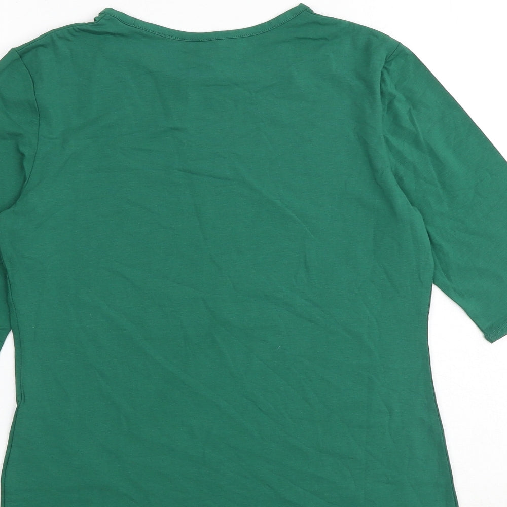 & Other Stories Womens Green Cotton Basic T-Shirt Size 10 Round Neck