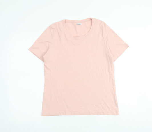 Marks and Spencer Womens Pink 100% Cotton Basic T-Shirt Size 10 Round Neck - Size 10-12