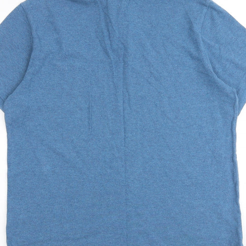 Ralph Lauren Mens Blue Cotton Polo Size L Collared Button