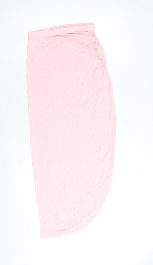 Boohoo Womens Pink Viscose Bandage Skirt Size 8