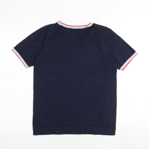 Boden Womens Blue Cotton Basic T-Shirt Size S Round Neck