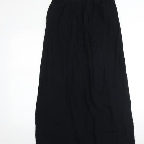 New Look Womens Black Polyester Maxi Skirt Size 10 Zip