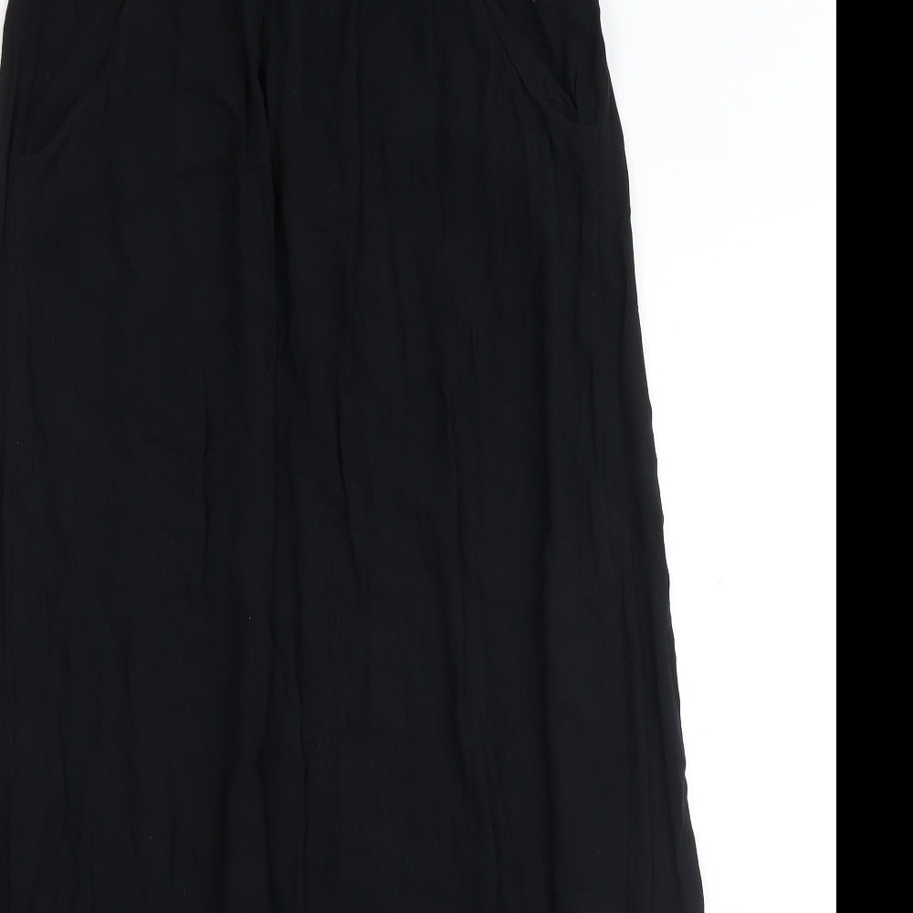New Look Womens Black Polyester Maxi Skirt Size 10 Zip