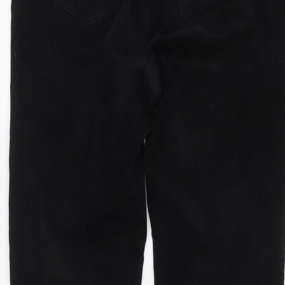 Marks and Spencer Womens Black Cotton Trousers Size 18 L27 in Regular Button