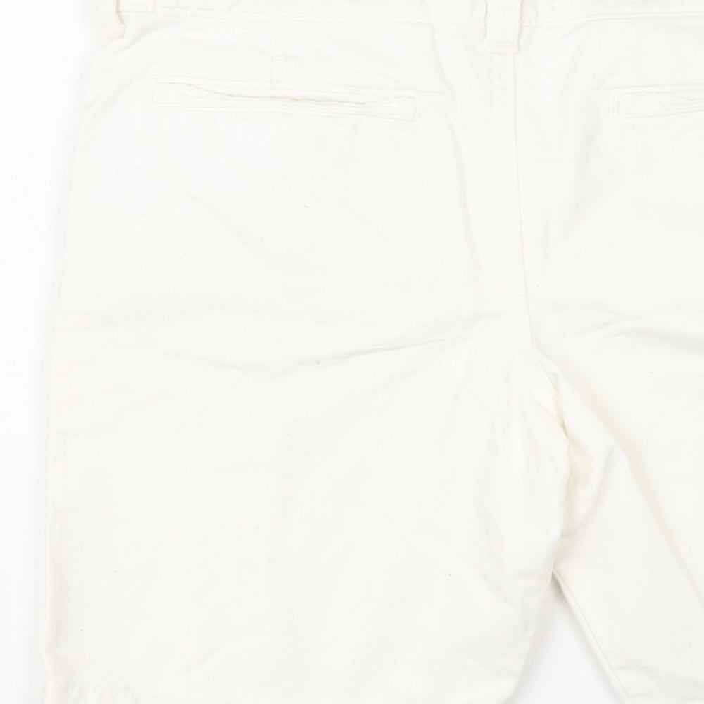 abercrombie kids Boys Ivory Cotton Chino Shorts Size 16 Years Regular Buckle