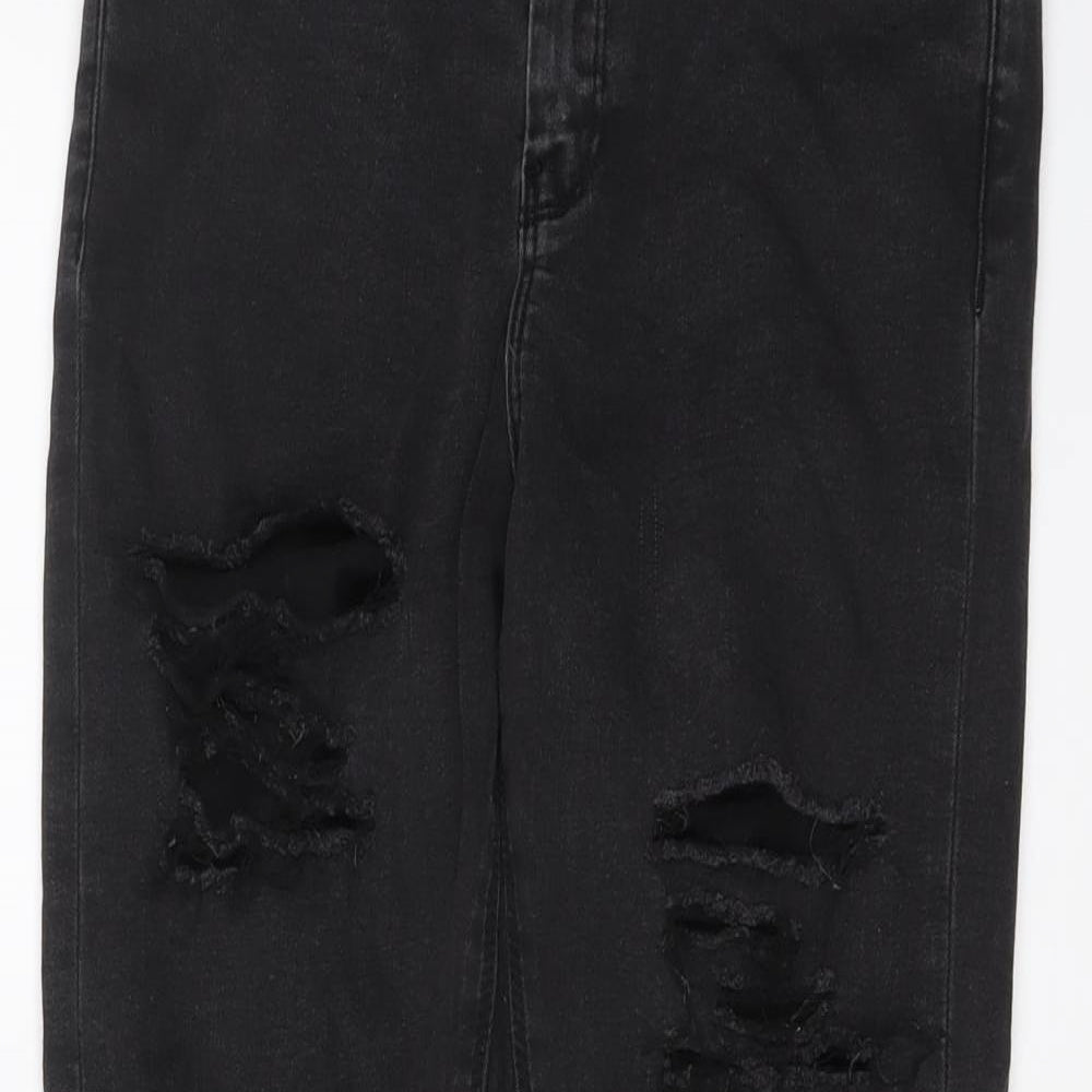 ASOS Womens Black Cotton Straight Jeans Size 28 in L25 in Regular Button