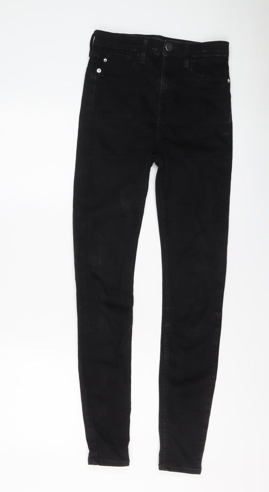 River Island Womens Black Cotton Skinny Jeans Size 10 L30 in Regular Button