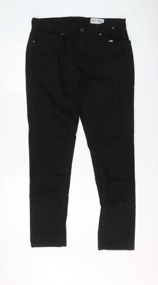 Denim & Co. Womens Black Cotton Skinny Jeans Size 34 in L30 in Regular Button
