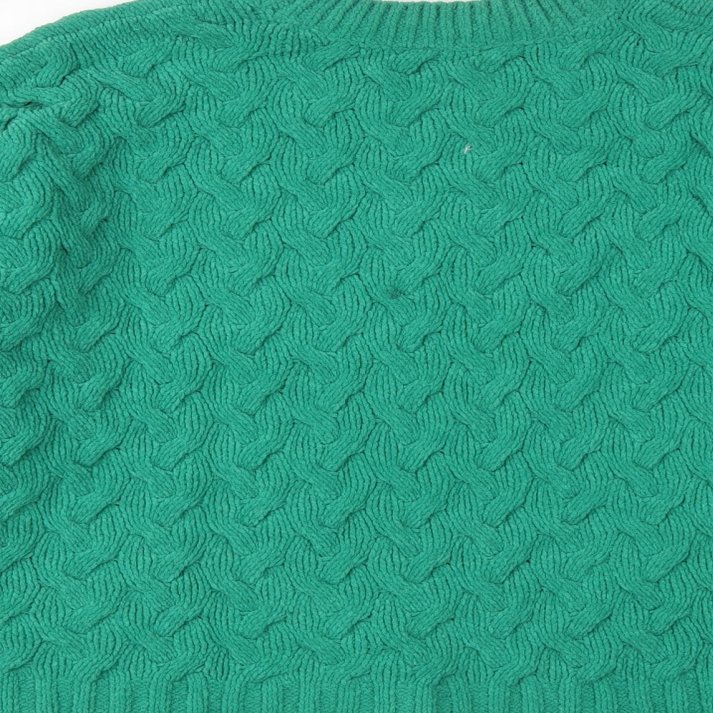 NEXT Womens Green Round Neck Polyester Pullover Jumper Size L