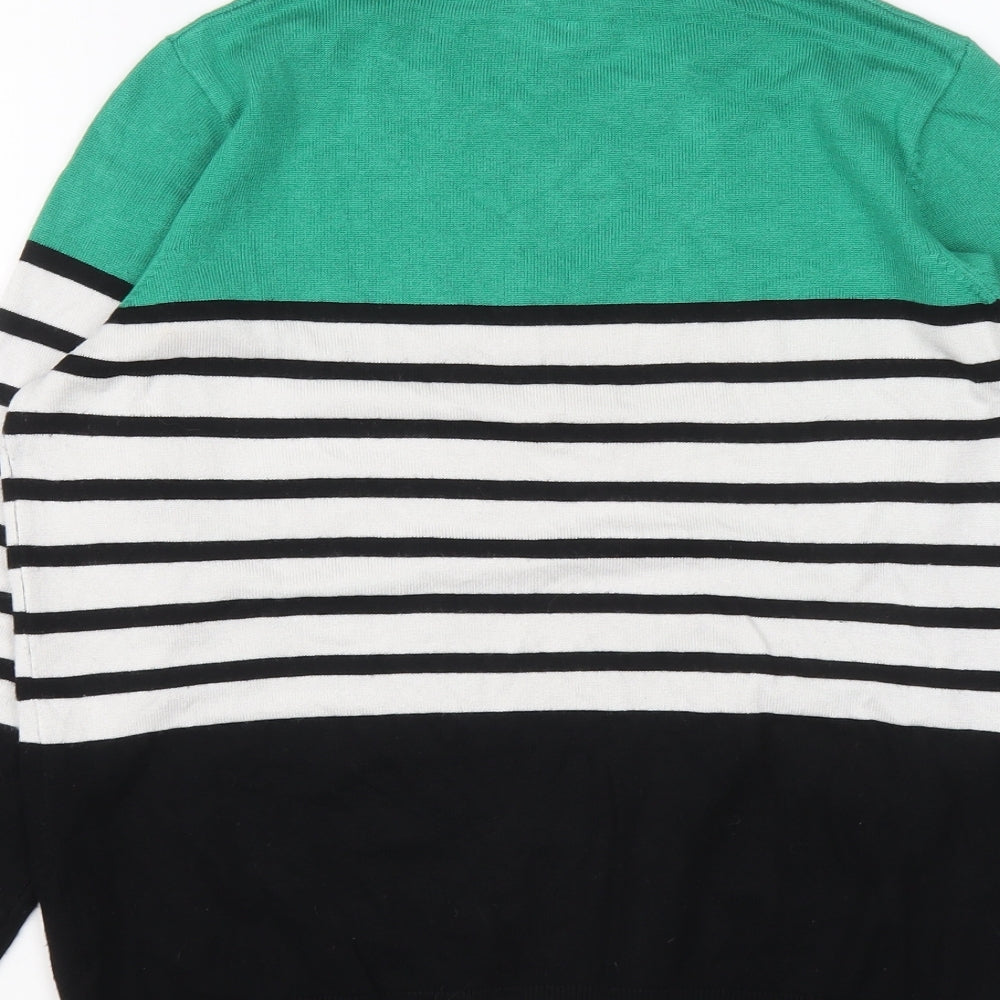 M&Co Womens Multicoloured Round Neck Striped Viscose Pullover Jumper Size 12