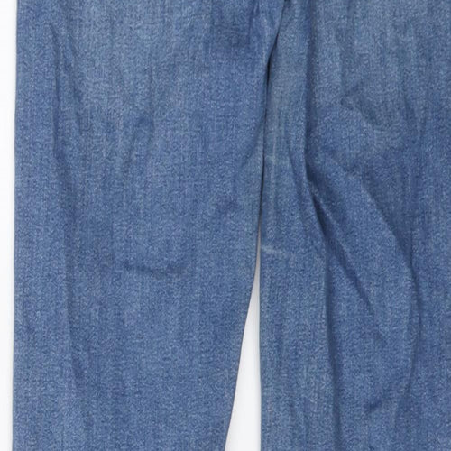 Zara Womens Blue Cotton Straight Jeans Size 8 L28 in Regular Button