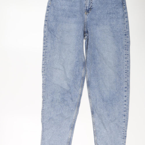 H&M Womens Blue Cotton Tapered Jeans Size 10 L28 in Regular Button
