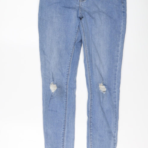 New Look Womens Blue Cotton Skinny Jeans Size 10 L29 in Regular Button