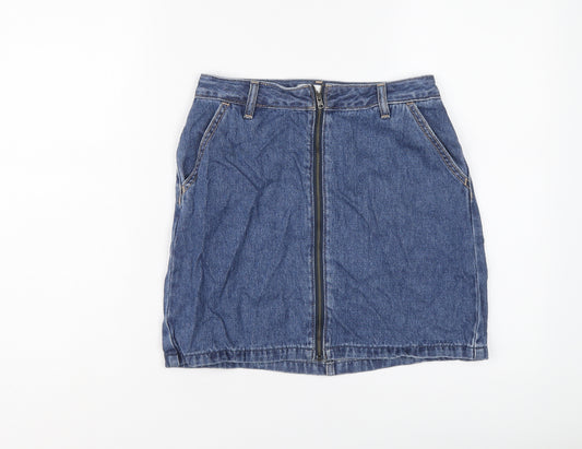 Hollister Womens Blue Cotton A-Line Skirt Size 26 in Zip