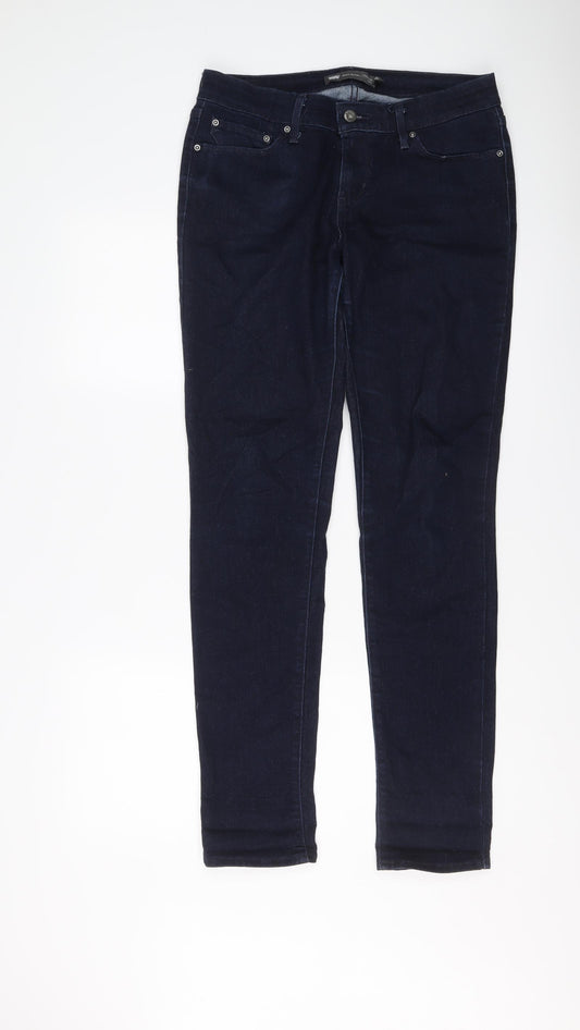 Levi's Womens Blue Cotton Skinny Jeans Size 8 L32 in Regular Button