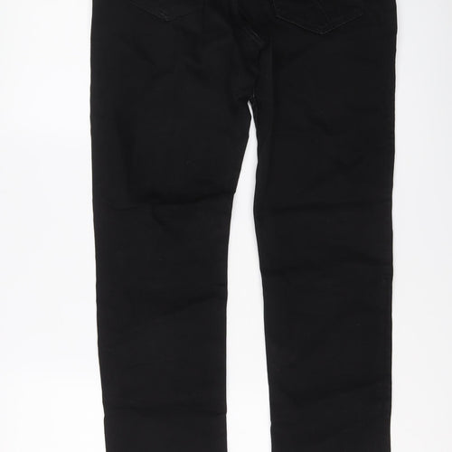 Crew Clothing Womens Black Cotton Straight Jeans Size 12 L27 in Regular Button
